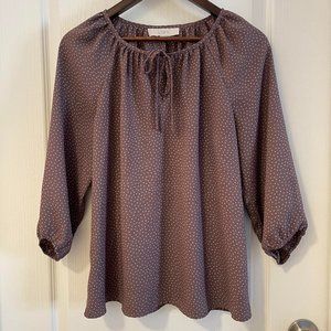 Ann Taylor LOFT Polka Dot Blouse, Size Medium